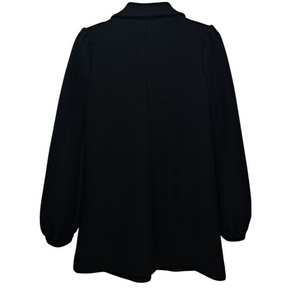 Theory Wool Blend Button-Up Coat Preppy Goth School Girl Size 0 Black - Picture 3 of 14